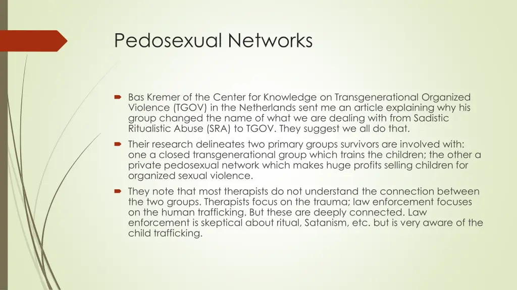 pedosexual networks