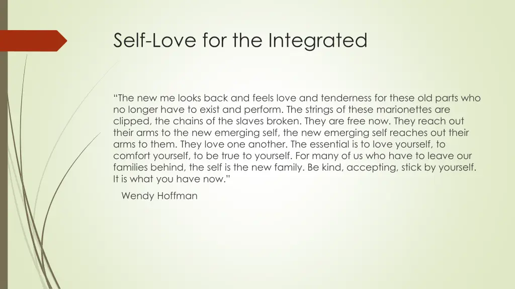 self love for the integrated