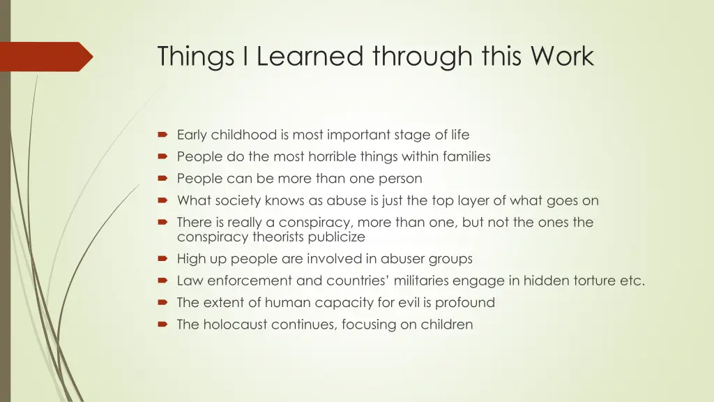 things i learned through this work