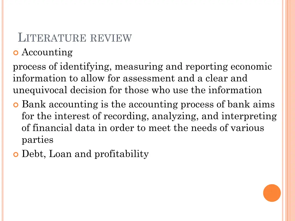 l iterature review accounting process