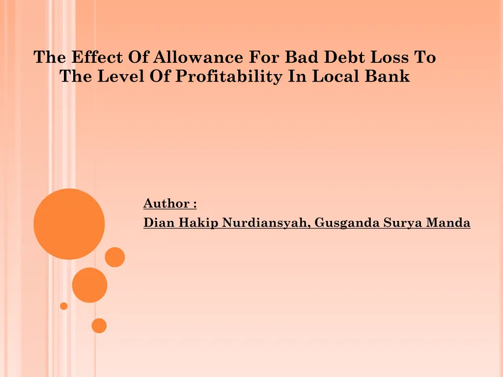the effect of allowance for bad debt loss