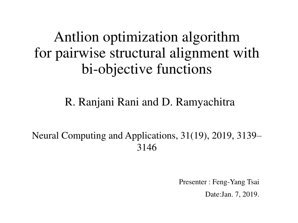 antlion optimization algorithm for pairwise