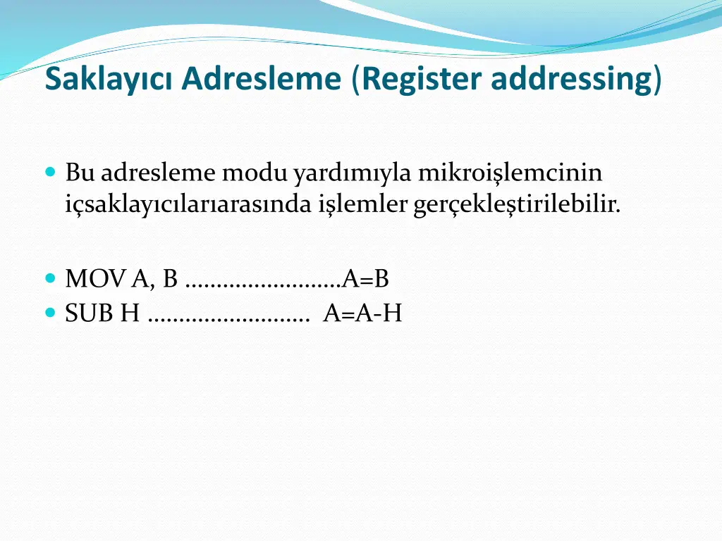 saklay c adresleme register addressing