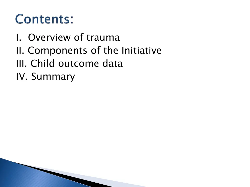 i overview of trauma ii components