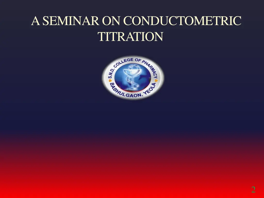 a seminar on conductometric titration