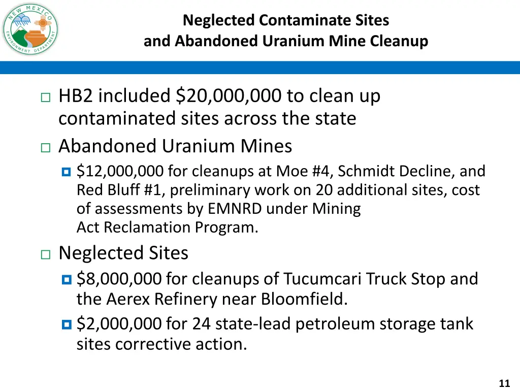 neglected contaminate sites and abandoned uranium