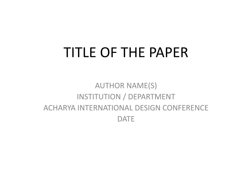 title of the paper