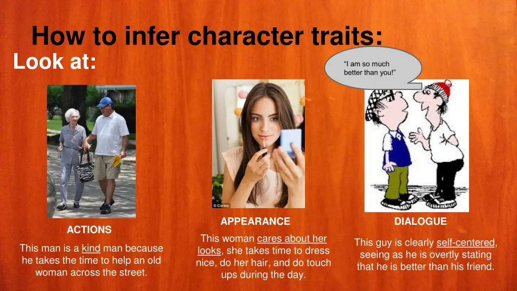 how to infer character traits look at