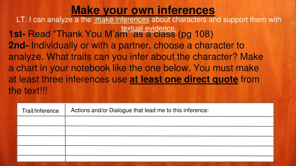 make your own inferences lt i can analyze