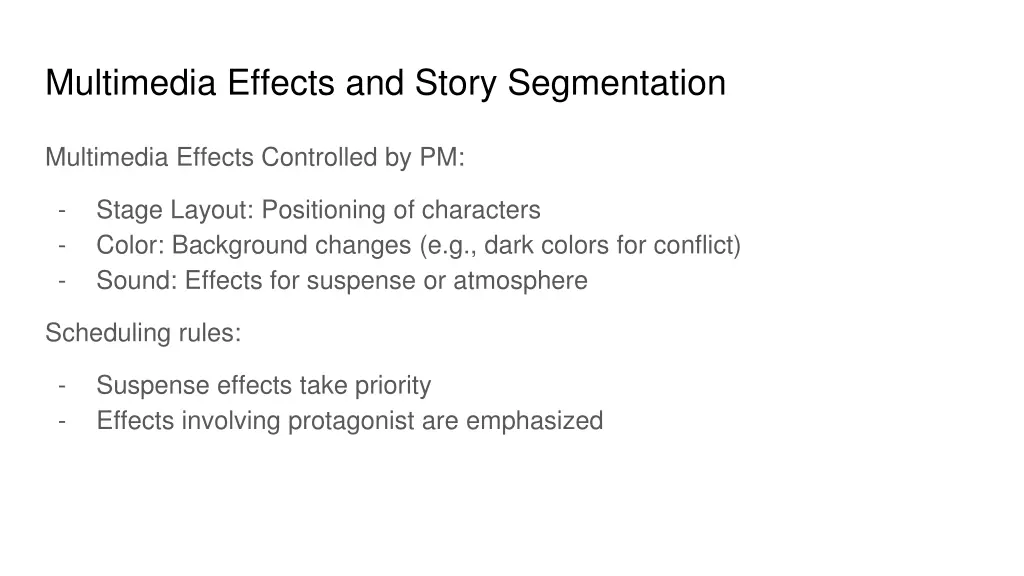 multimedia effects and story segmentation