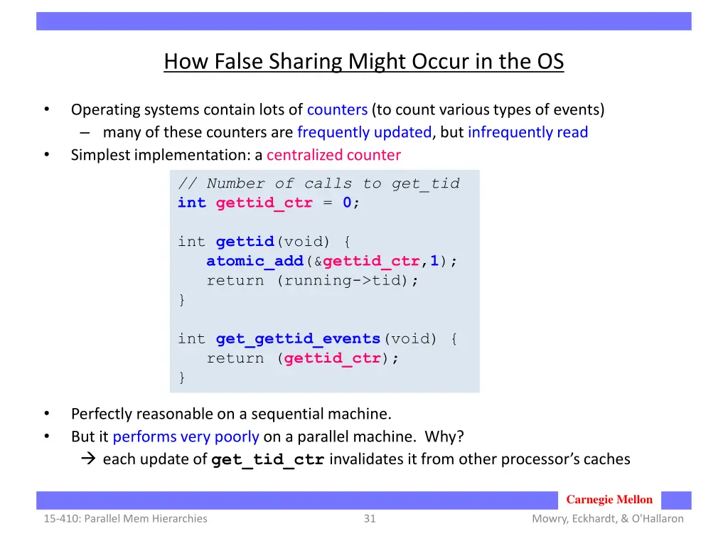 how false sharing might occur in the os