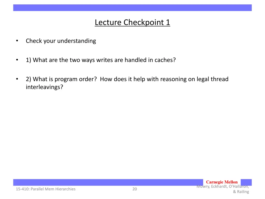 lecture checkpoint 1