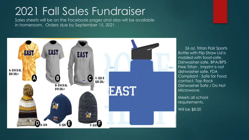 2021 fall sales fundraiser sales sheets will