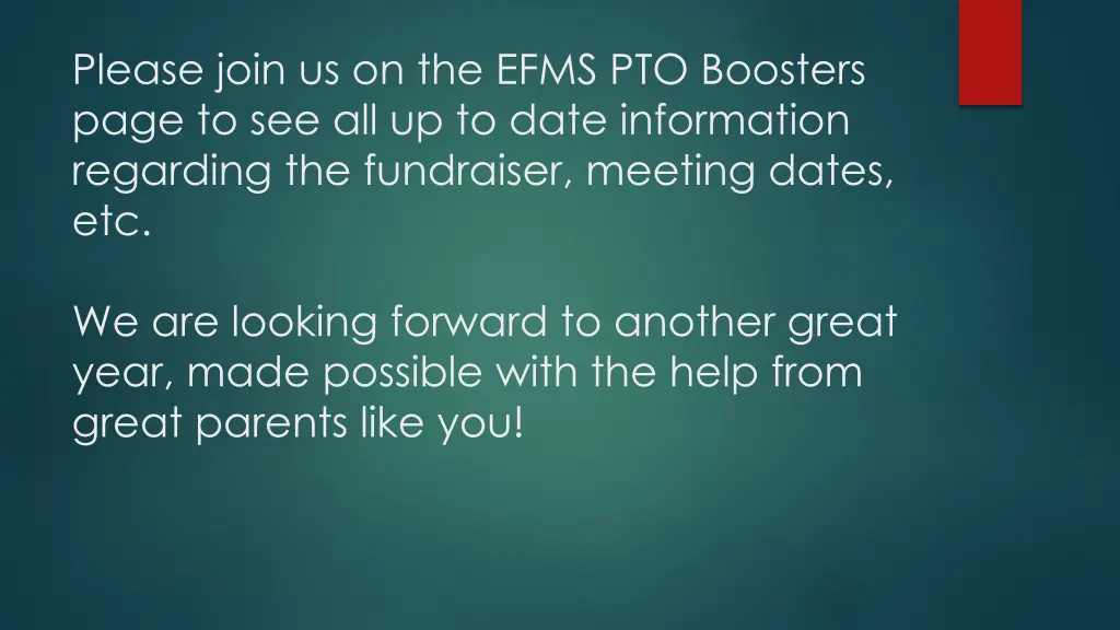 please join us on the efms pto boosters page