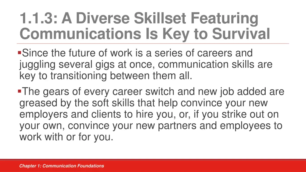 1 1 3 a diverse skillset featuring communications