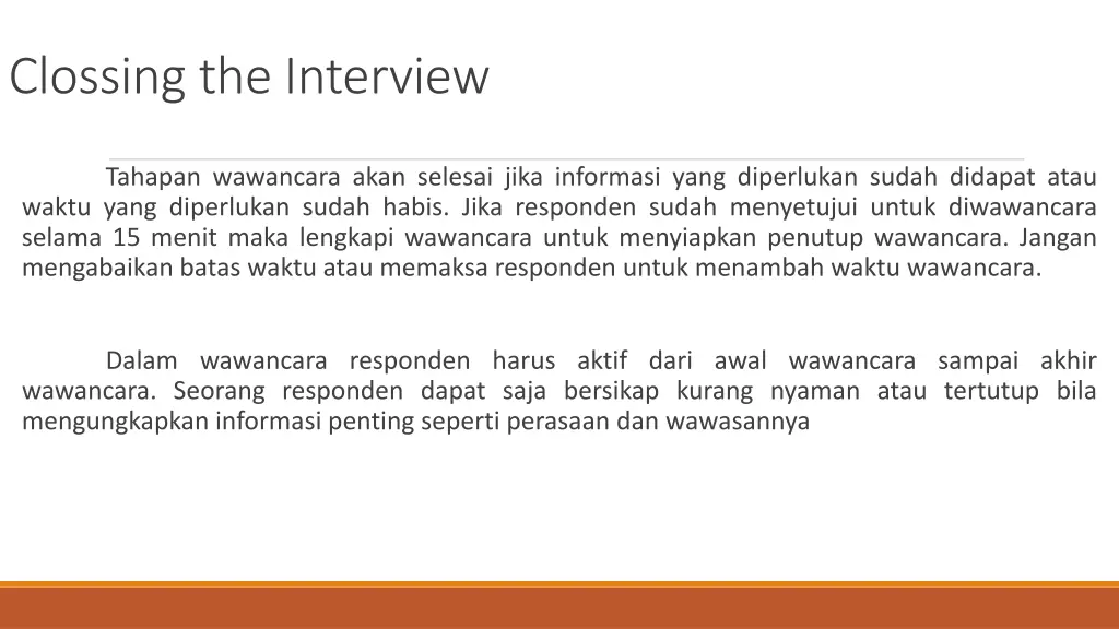 clossing the interview