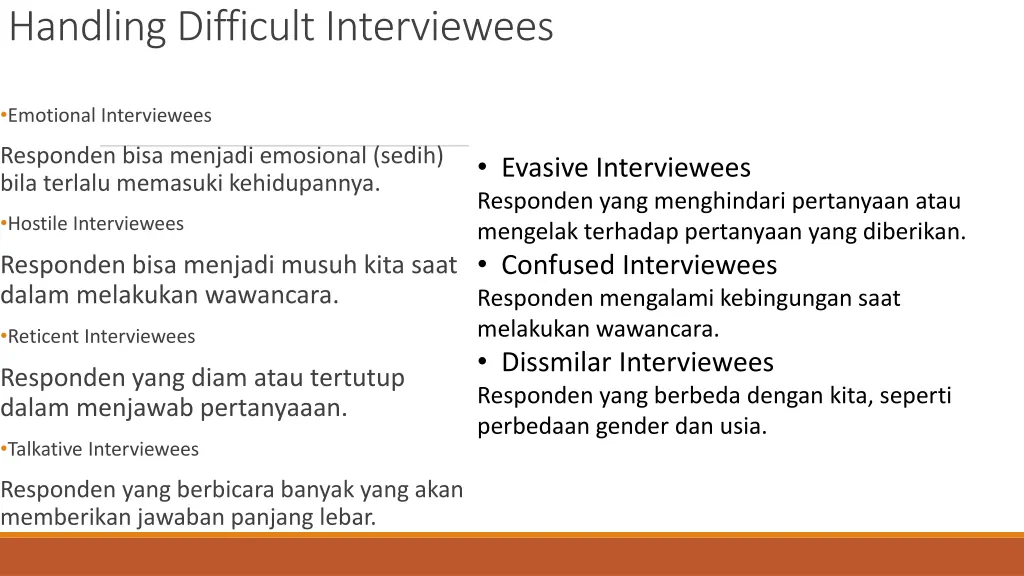 handling difficult interviewees