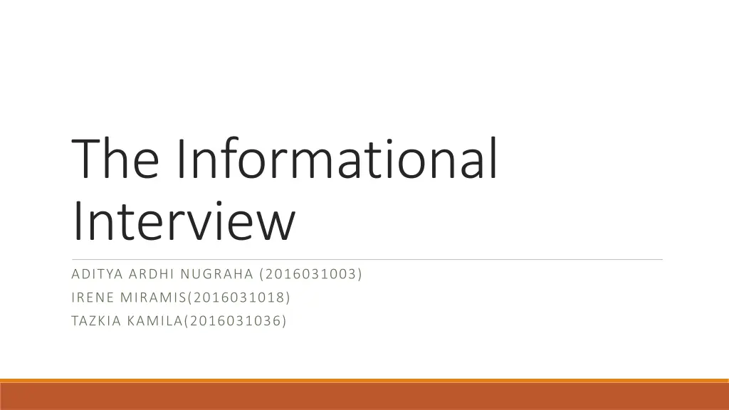 the informational interview