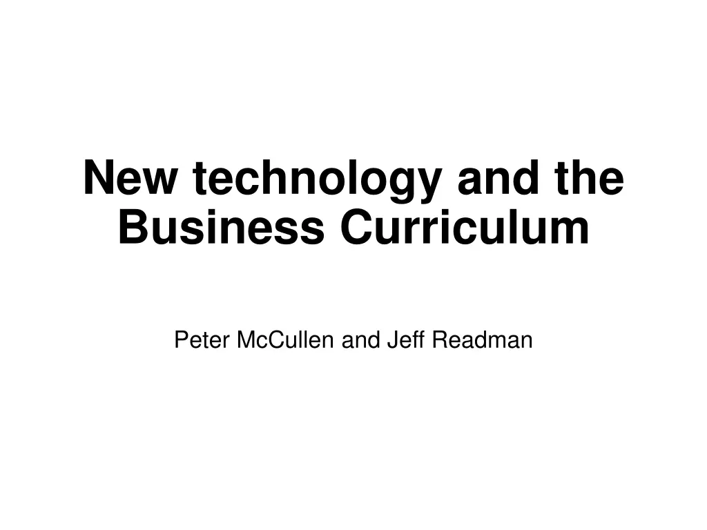 new technology and the business curriculum