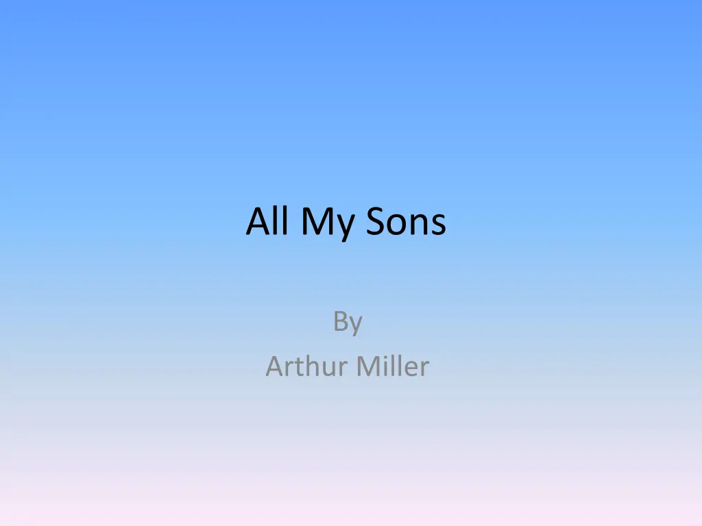 all my sons