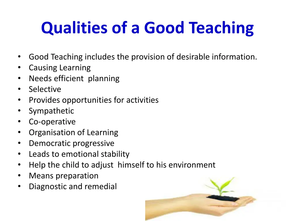 qualities of a good teaching