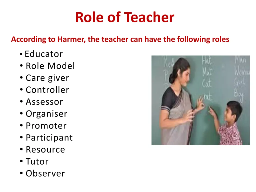 role of teacher