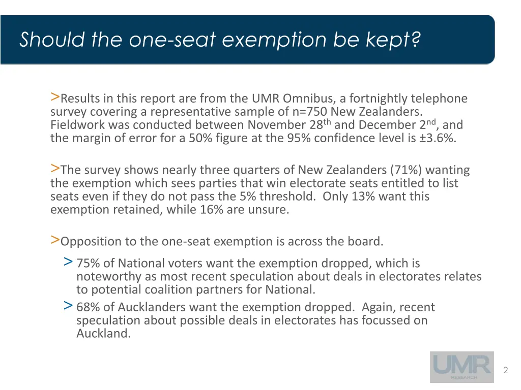 should the one seat exemption be kept