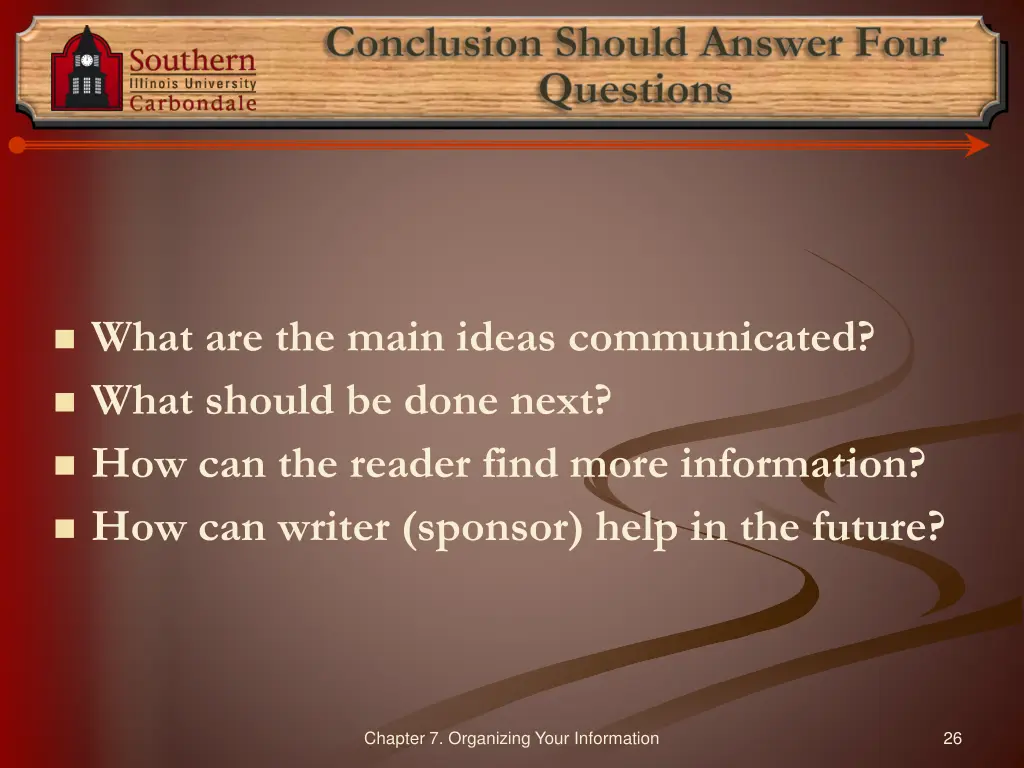 conclusion should answer four questions