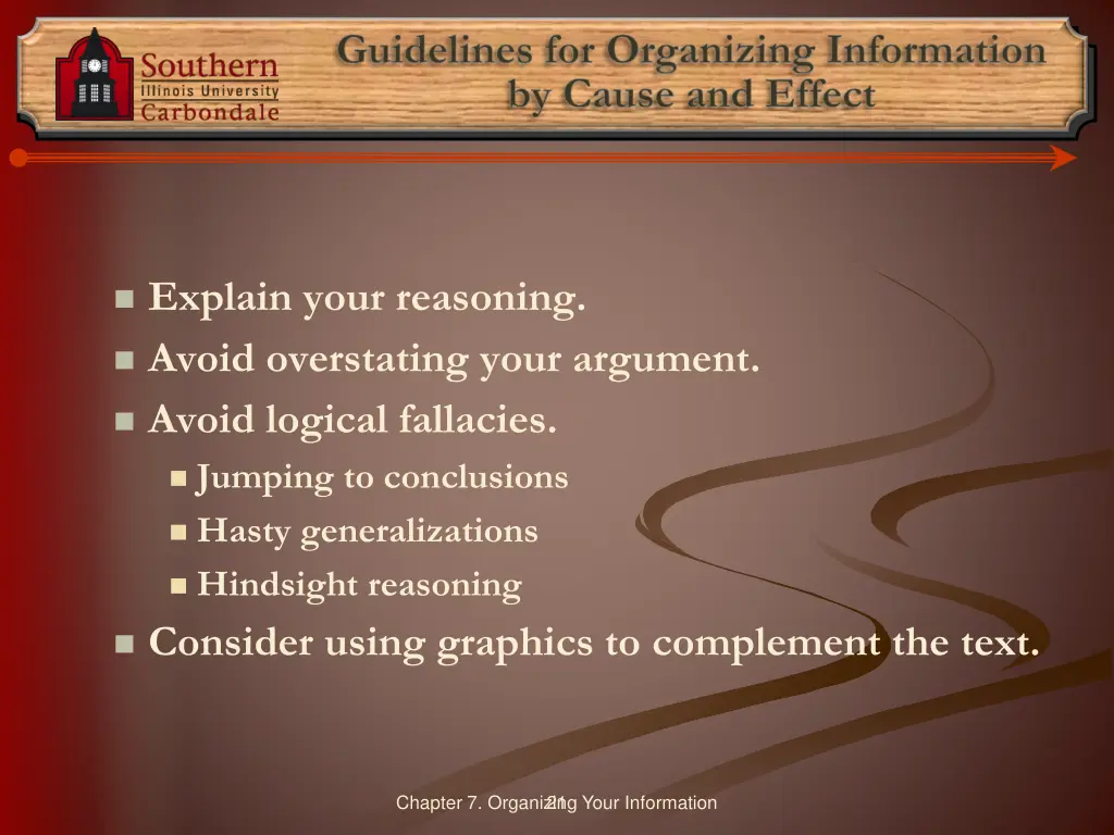 guidelines for organizing information by cause