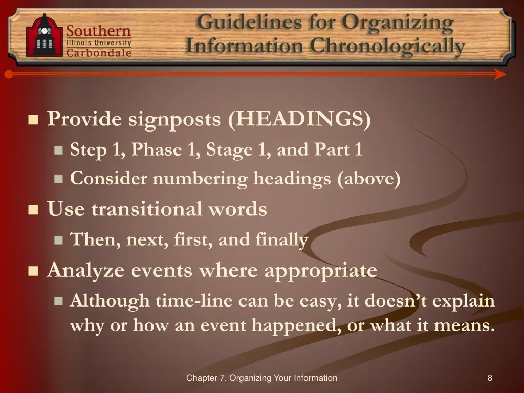 guidelines for organizing information
