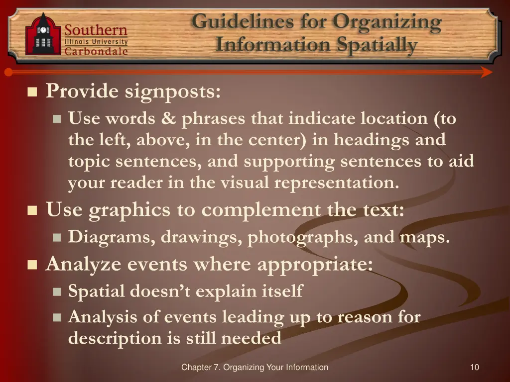 guidelines for organizing information spatially