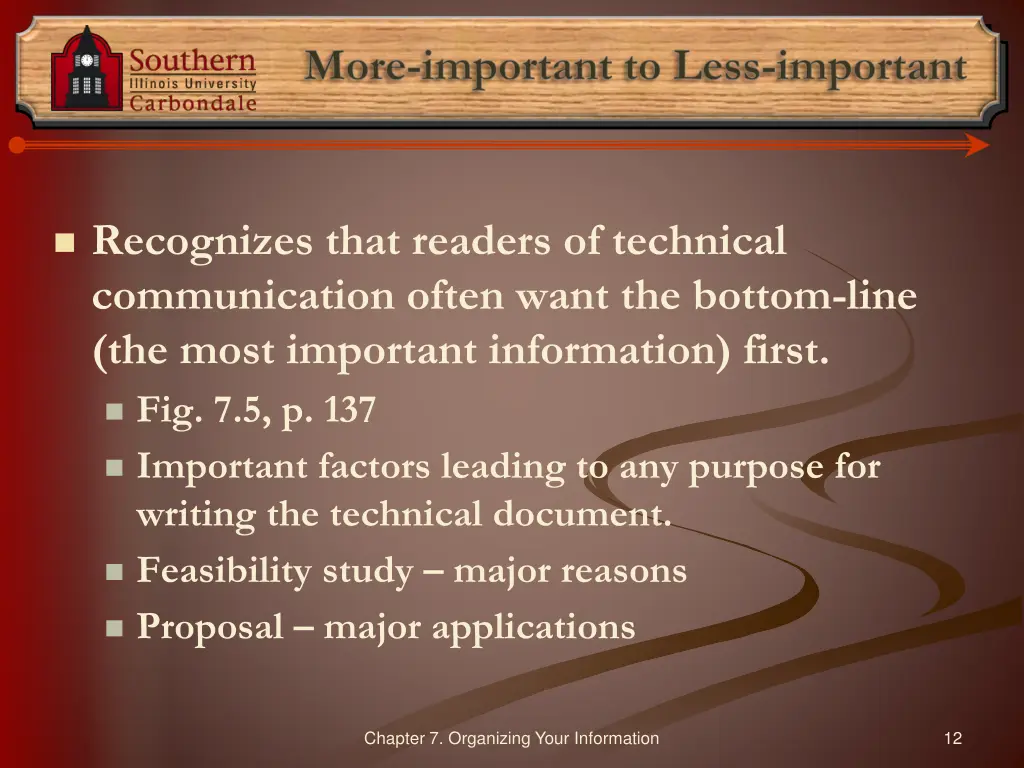 more important to less important