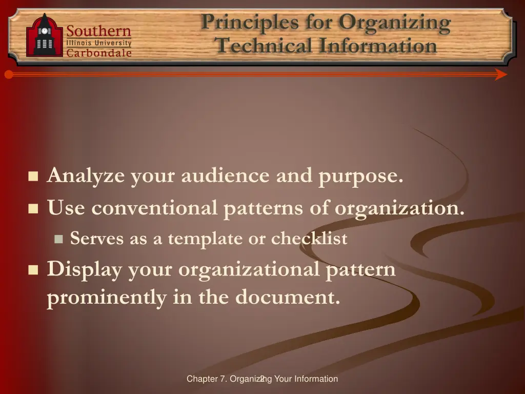 principles for organizing technical information