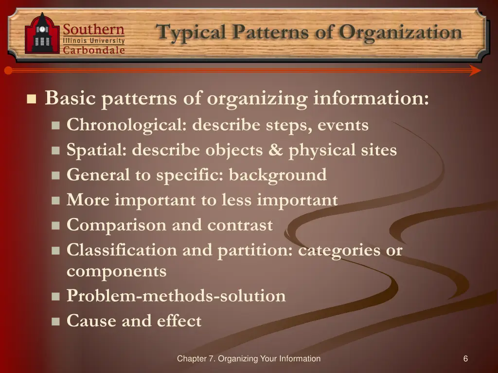 typical patterns of organization