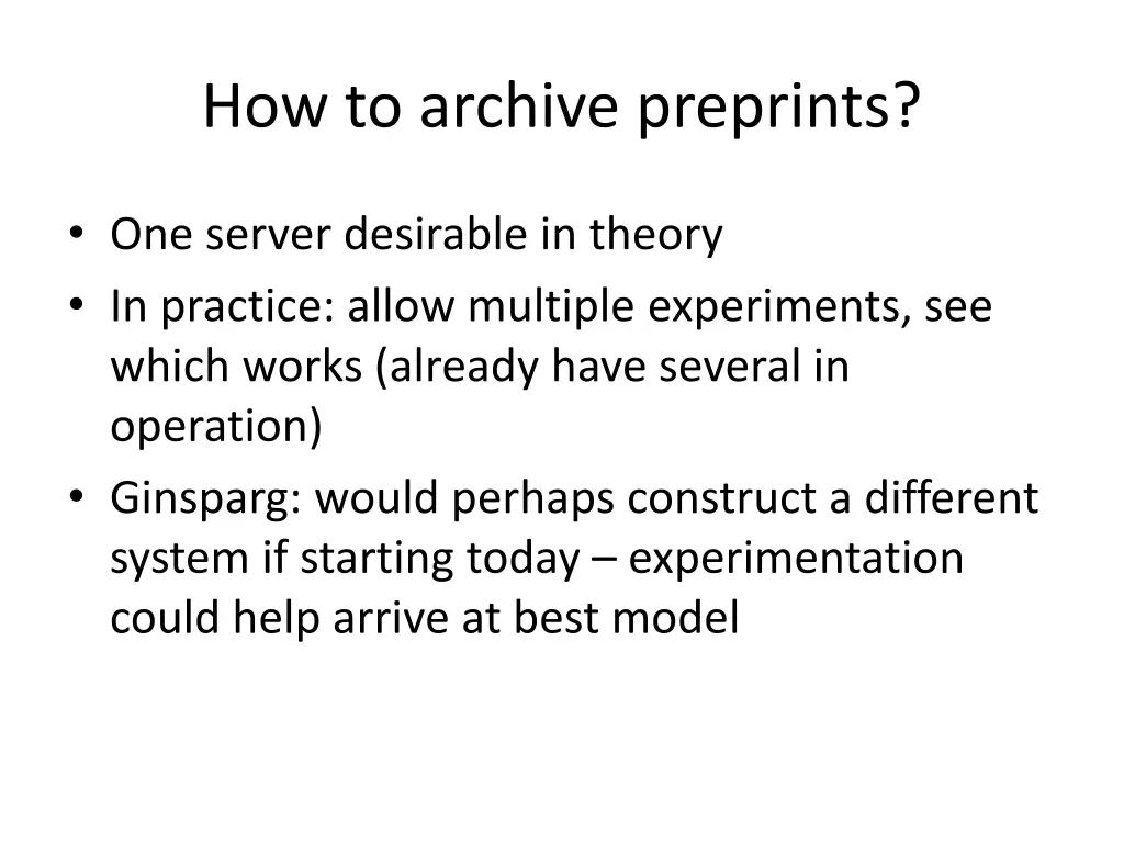how to archive preprints