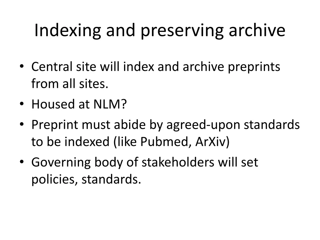indexing and preserving archive