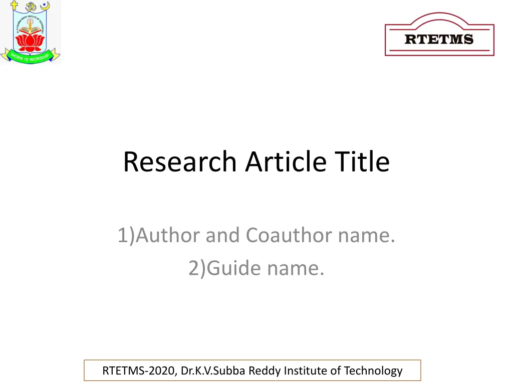research article title