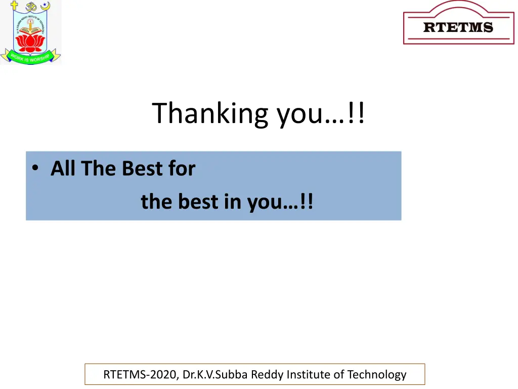thanking you
