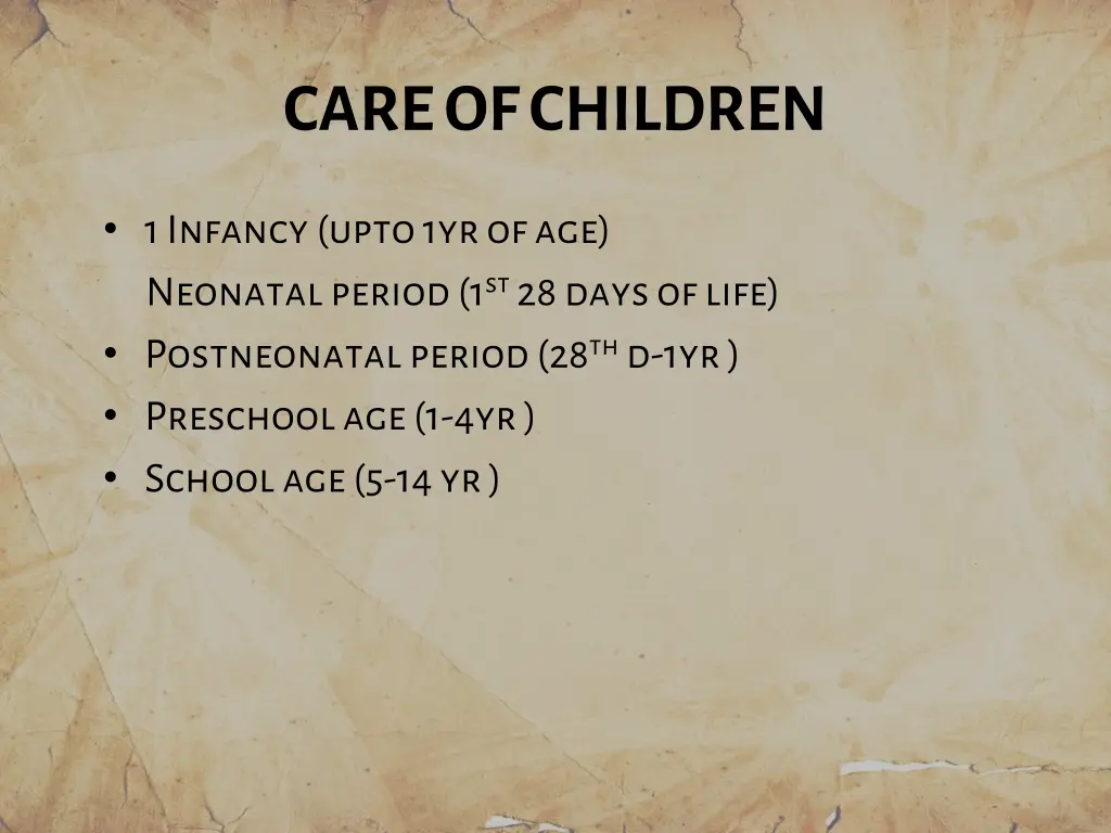 care of children