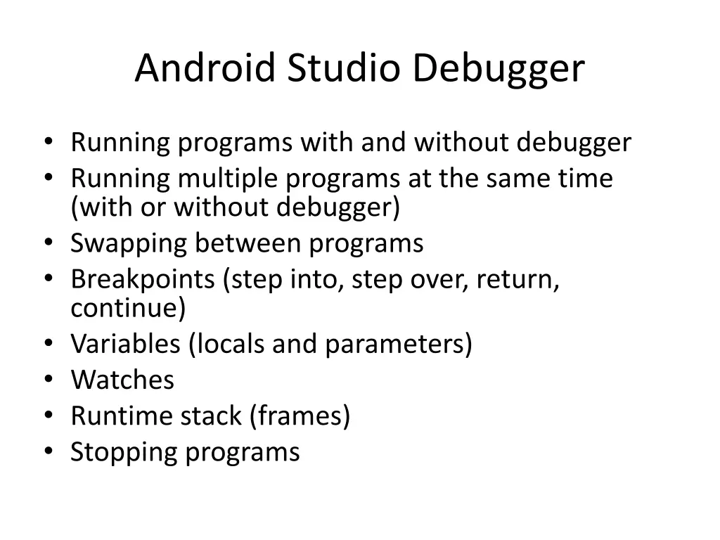 android studio debugger