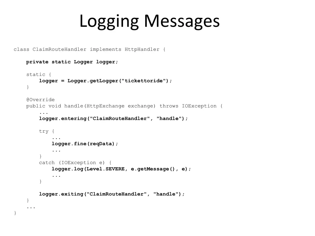 logging messages 2