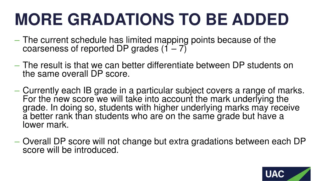 more gradations to be added