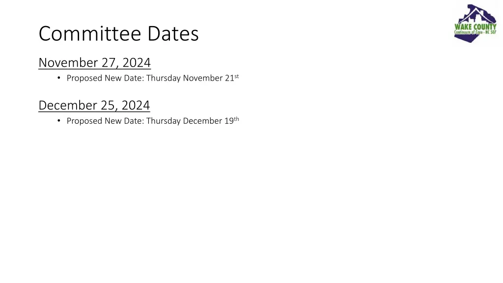 committee dates