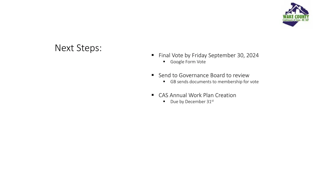 next steps