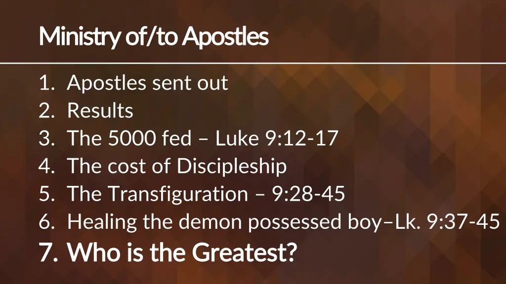 ministry of to apostles ministry of to apostles 6