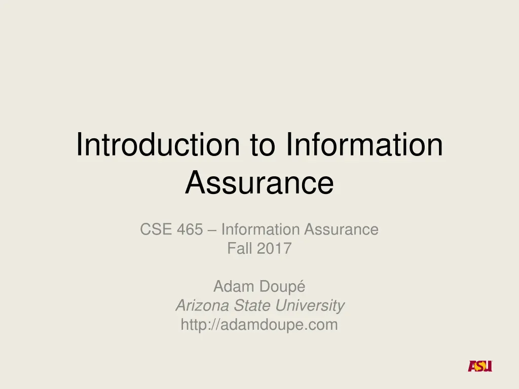introduction to information assurance