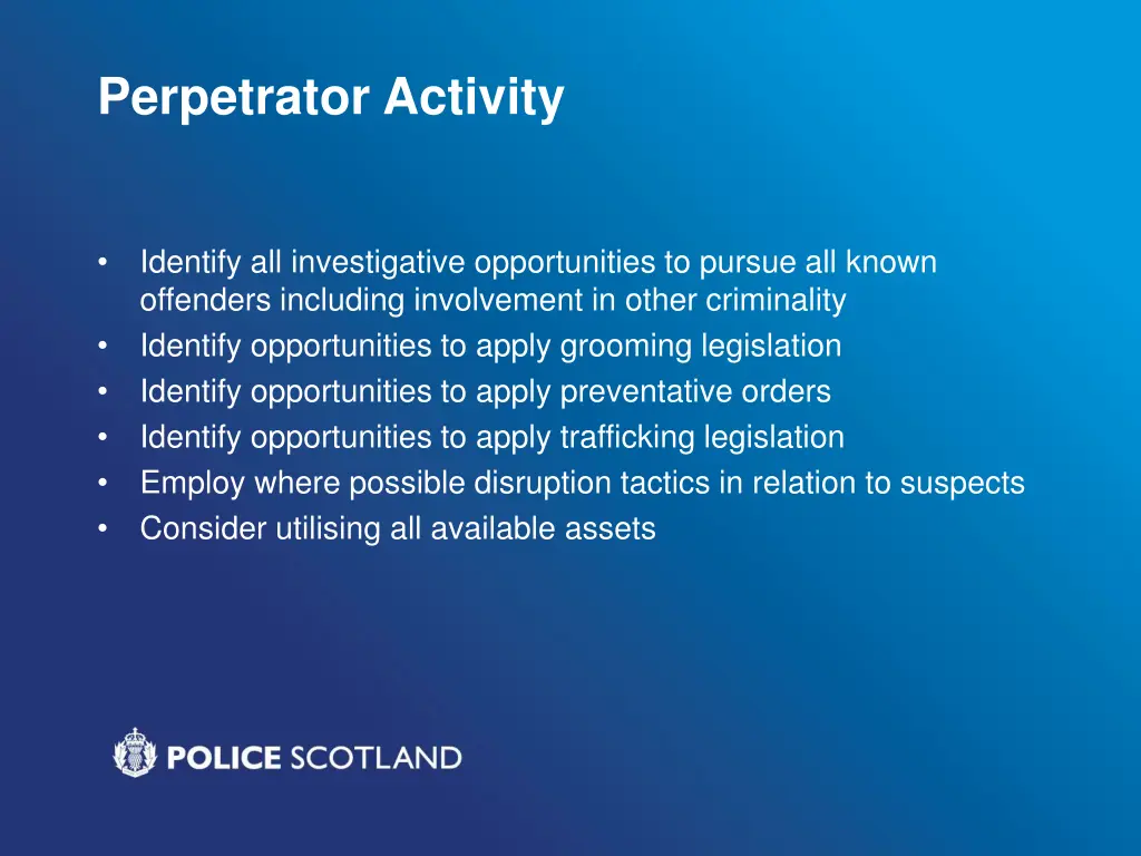 perpetrator activity