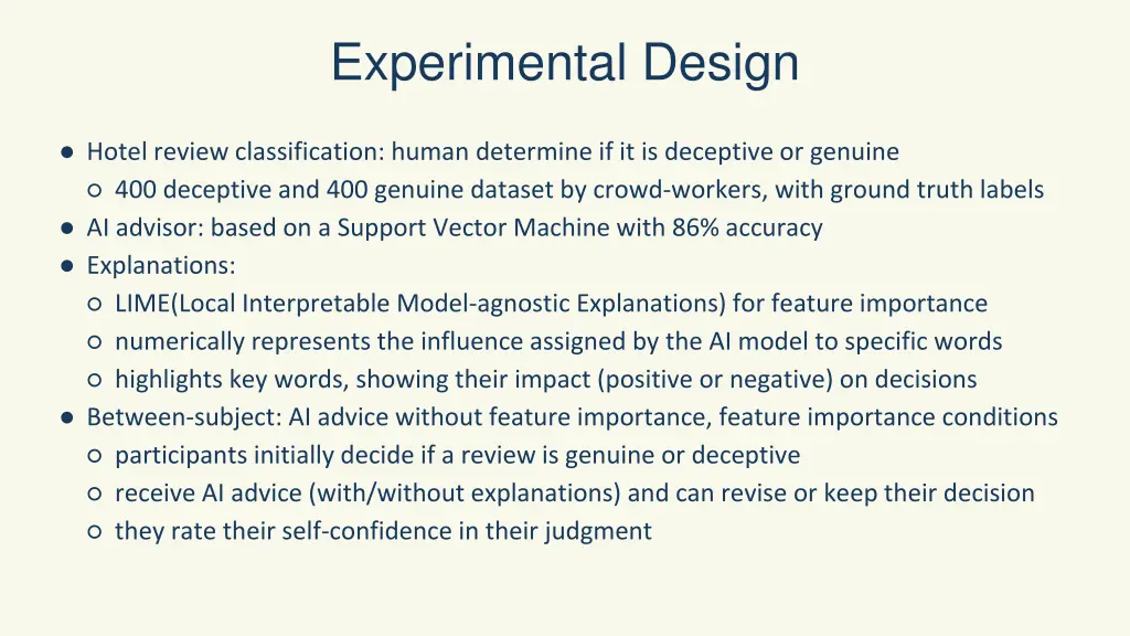 experimental design