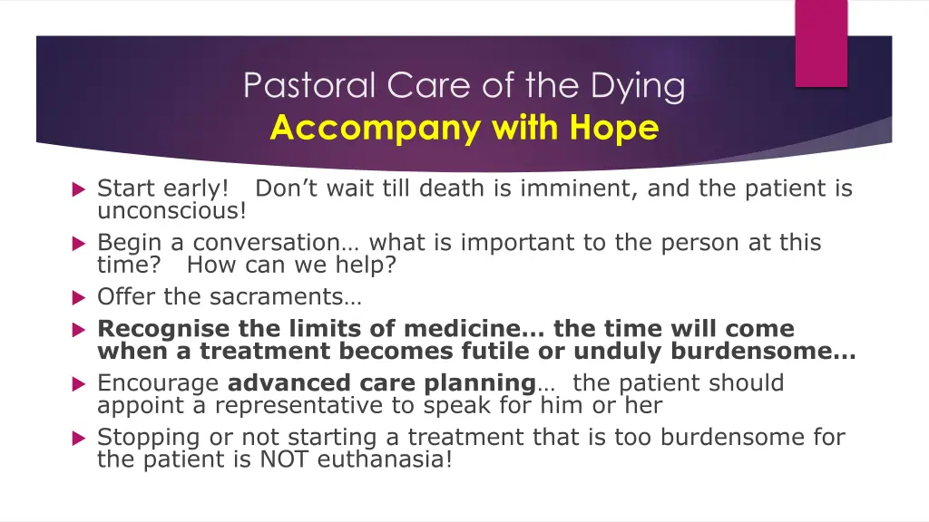 pastoral care of the dying accompany with hope