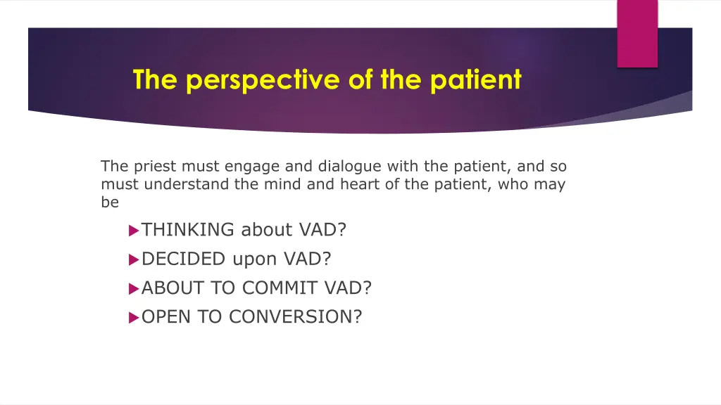 the perspective of the patient